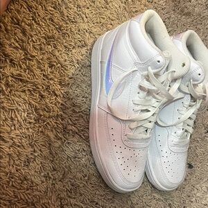 Nike White and Lavender Women's Sneakers